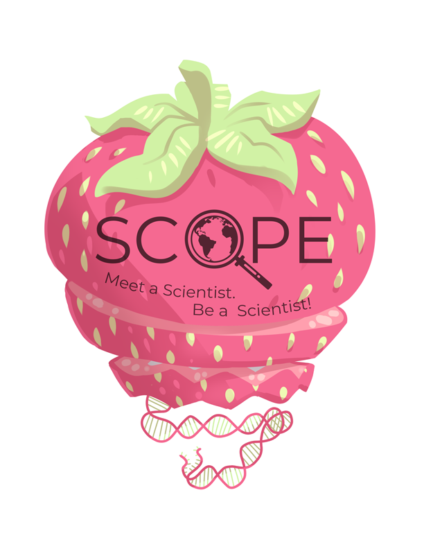 Science-themed sticker design for SCOPE educational outreach program promoting STEM engagement for Colorado middle school students